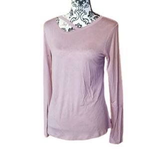 NWT Glitz Asymmetrical Long Sleeve Top Dusty Rose Women's Sz Large